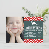 Zickzack Foto zum Geburtstag Einladung (Stehend Vorderseite)