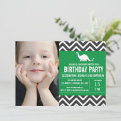 Zickzack Foto zum Geburtstag Einladung (Stehend Vorderseite)