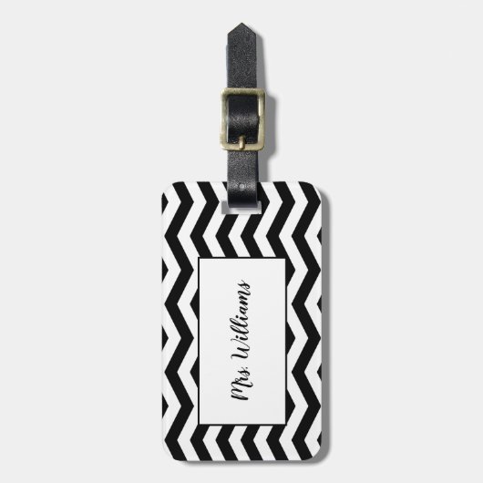 Zickzack Frau Gepäckmarke Gepäckanhänger (Vorderseite vertikal)