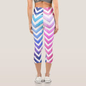 Zickzack Galaxiemuster in Rosa und Blau Capri Leggings (Rückseite)