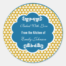 Zickzack gebacken mit Liebe Aufkleber Geschenketik