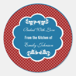 Zickzack gebacken mit Liebe Aufkleber Geschenketik