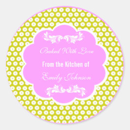 Zickzack gebacken mit Liebe Stickers Geschenkmarke