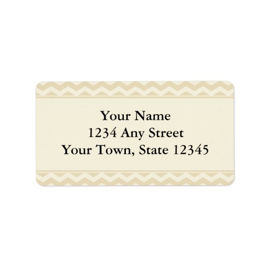 Zickzack gedruckte Adressbezeichnungen Beige & Ecr Adressaufkleber (Vorne)