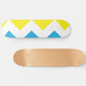 Zickzack Gelb-Blau Skateboard (Horizontal)