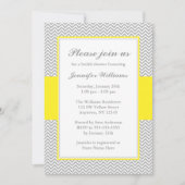 Zickzack Gelb-Grau-Brautparty Einladung (Vorderseite)