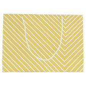 Zickzack, gelb und weiß große geschenktüte (Rückseite)