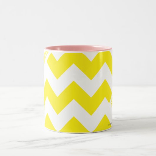 Zickzack-Gelb Zweifarbige Tasse (Mittel)