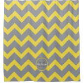 Zickzack gelbe graue Streifen Duschvorhang (Vorderseite)