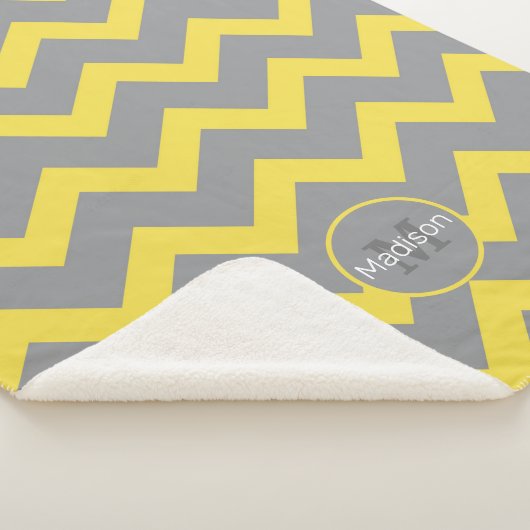 Zickzack gelbe graue Streifen Sherpadecke (3/4)