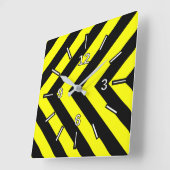 Zickzack-gelbe Pattern-Uhr Quadratische Wanduhr (Winkel)