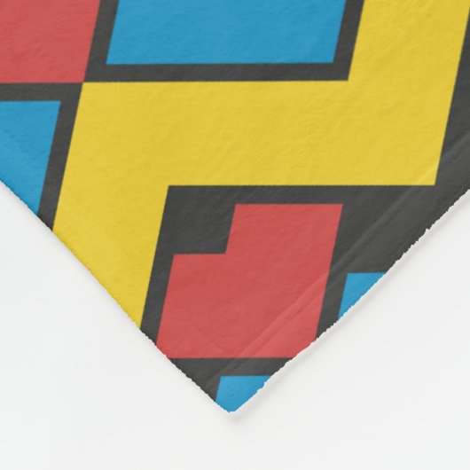 Zickzack-gelbes blaues Minimalmuster Fleecedecke (Ecke)