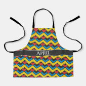 Zickzack-gelbes blaues Minimalmuster Schürze (Vorderseite)