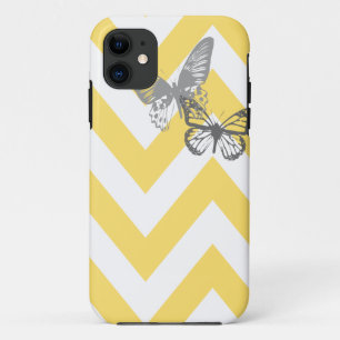 Zickzack gelbes Grau Schmetterlinge Iphone Case-Mate iPhone Hülle