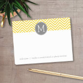 Zickzack gelbes und graues Muster mit Monogramm Post-it Klebezettel