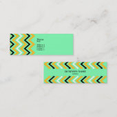 Zickzack gelbes und grünes Muster Mini Visitenkarte (Vorne/Hinten)