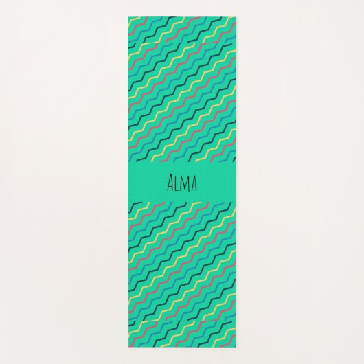 Zickzack-Gelbminimalmuster Yogamatte (Vorderseite)