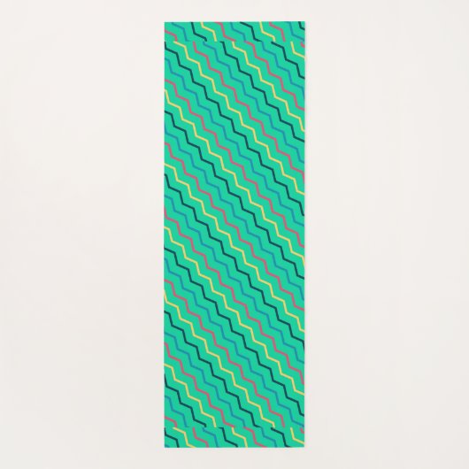 Zickzack-Gelbminimalmuster Yogamatte (Rückseite)