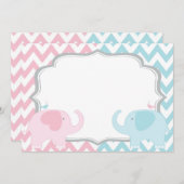 Zickzack Genderdarstellung bei rosa und blauen Ele Einladung (Vorne/Hinten)