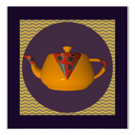 Zickzack Geo Yellow Teapot Poster