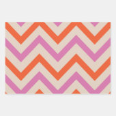 Zickzack geometrische Rosa und Orange Geschenkpapier Set (Vorderseite 3)