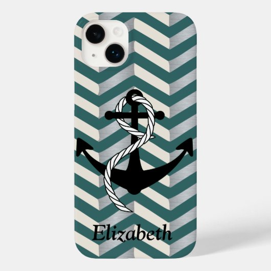 Zickzack geometrischer Name Case-Mate iPhone Hülle (Rückseite)