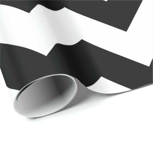 Zickzack Geschenk-Verpackungs-Schwarzweiss-Papier Geschenkpapier (Rolleneckpunkt)