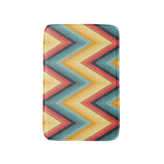 Zickzack-gestreifter Hintergrund 2 Badematte (Vorderseite Vertikal)
