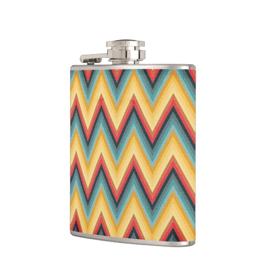 Zickzack-gestreifter Hintergrund 2 Flachmann (Links)