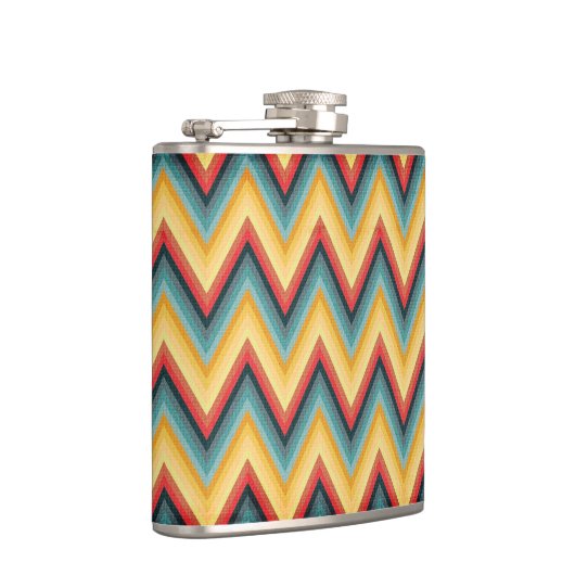 Zickzack-gestreifter Hintergrund 2 Flachmann (Rechts)