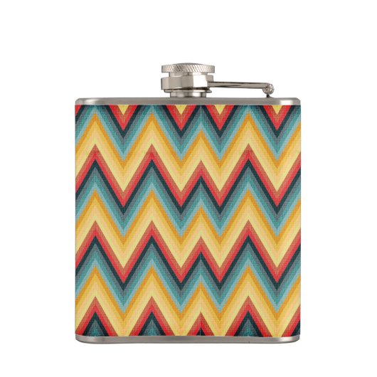 Zickzack-gestreifter Hintergrund 2 Flachmann (Rückseite)