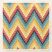 Zickzack-gestreifter Hintergrund 2 Glasuntersetzer (Vorderseite)