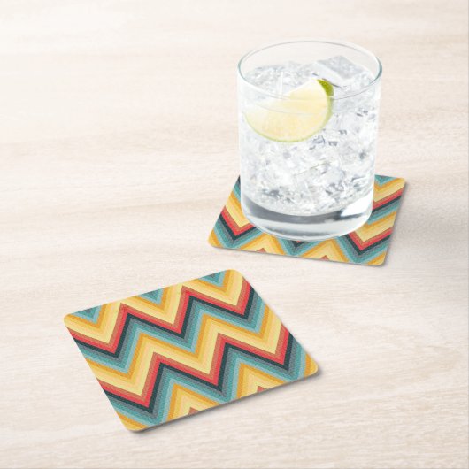 Zickzack-gestreifter Hintergrund 2 Rechteckiger Pappuntersetzer (Vor Ort)