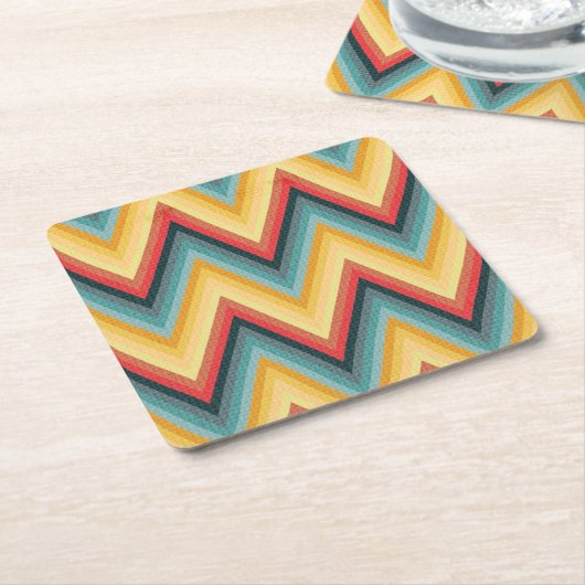 Zickzack-gestreifter Hintergrund 2 Rechteckiger Pappuntersetzer (angewinkelt)