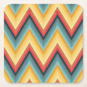 Zickzack-gestreifter Hintergrund 2 Rechteckiger Pappuntersetzer