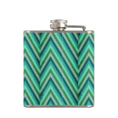 Zickzack-gestreifter Hintergrund Flachmann (Rückseite)