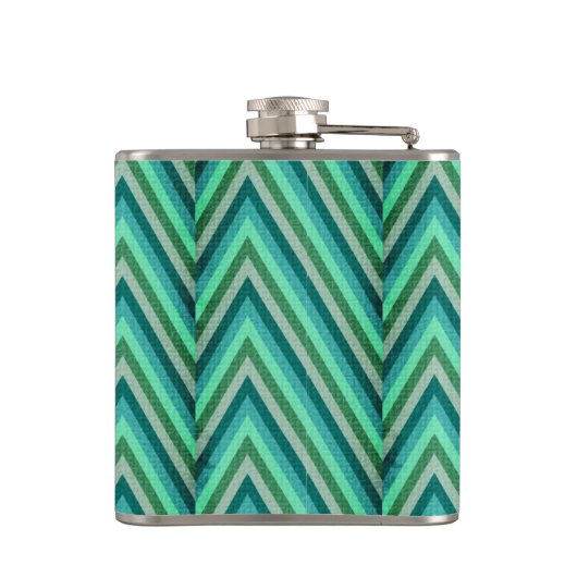 Zickzack-gestreifter Hintergrund Flachmann (Rückseite)