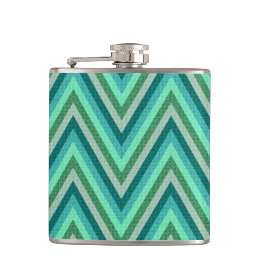 Zickzack-gestreifter Hintergrund Flachmann (Vorderseite)