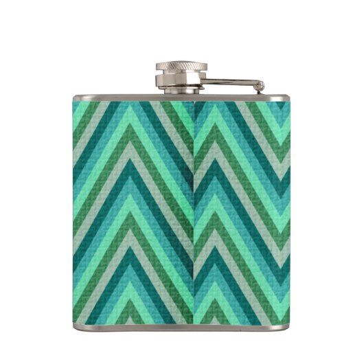 Zickzack-gestreifter Hintergrund Flachmann (Rückseite)