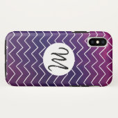Zickzack gezeichnet Muster Monogram Script Case-Mate iPhone Hülle (Rückseite (Horizontal))
