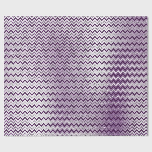 Zickzack Glam Lux Metallic Lila Amethyst Plum Geschenkpapier (Flach)