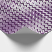 Zickzack Glam Lux Metallic Lila Amethyst Plum Geschenkpapier (Ecke)