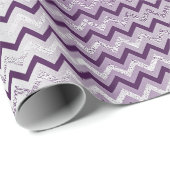Zickzack Glam Lux Metallic Lila Amethyst Plum Geschenkpapier (Rolleneckpunkt)