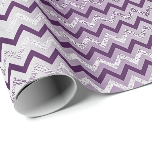 Zickzack Glam Lux Metallic Lila Amethyst Plum Geschenkpapier (Rolleneckpunkt)