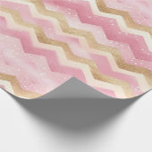 Zickzack, glanzrosa Muster Geschenkpapier (Ecke)
