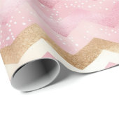 Zickzack, glanzrosa Muster Geschenkpapier (Rolleneckpunkt)