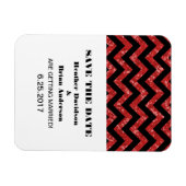 Zickzack Glitzer Das Datumsfenster speichern, rot Magnet (Horizontal)