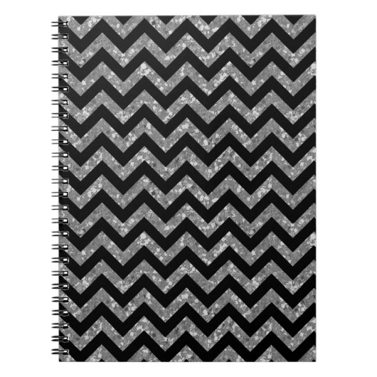 Zickzack Glitzer Look Notebook Notizblock (Vorderseite)