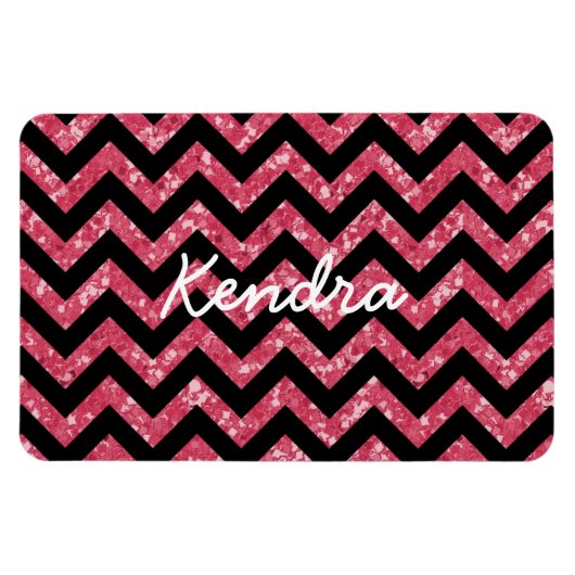 Zickzack Glitzer Look Premium Magnet (Horizontal)