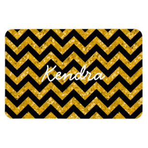 Zickzack Glitzer Look Premium Magnet